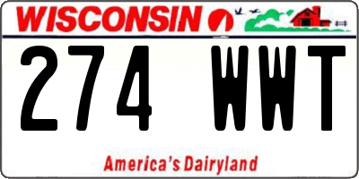 WI license plate 274WWT