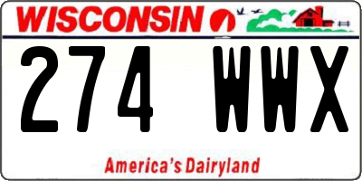 WI license plate 274WWX
