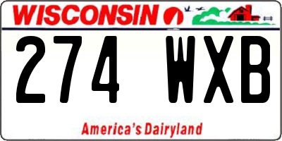 WI license plate 274WXB