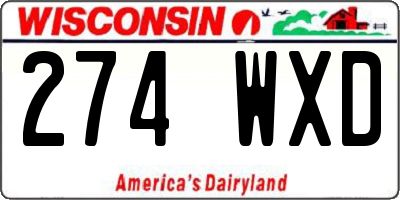 WI license plate 274WXD