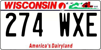 WI license plate 274WXE