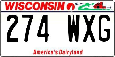 WI license plate 274WXG