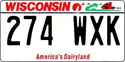 WI license plate 274WXK