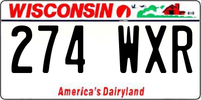 WI license plate 274WXR