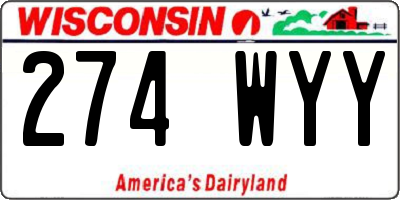 WI license plate 274WYY
