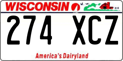 WI license plate 274XCZ