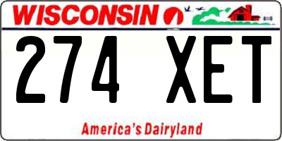 WI license plate 274XET