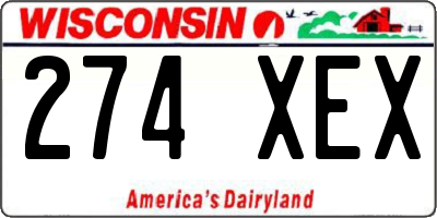 WI license plate 274XEX
