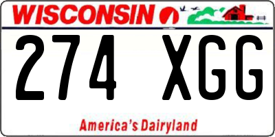 WI license plate 274XGG