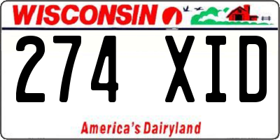 WI license plate 274XID