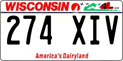 WI license plate 274XIV