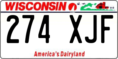 WI license plate 274XJF