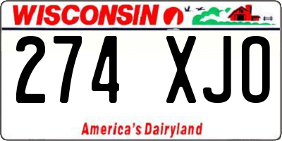 WI license plate 274XJO