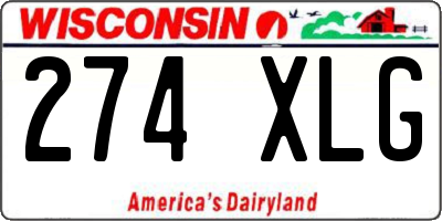 WI license plate 274XLG