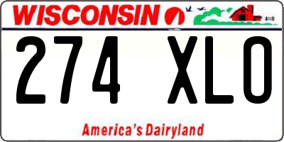 WI license plate 274XLO