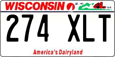 WI license plate 274XLT