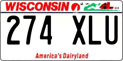 WI license plate 274XLU