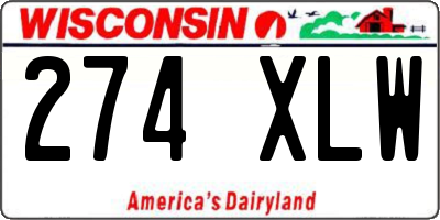 WI license plate 274XLW