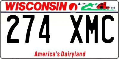 WI license plate 274XMC