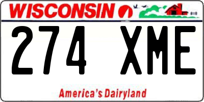 WI license plate 274XME