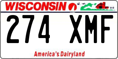 WI license plate 274XMF