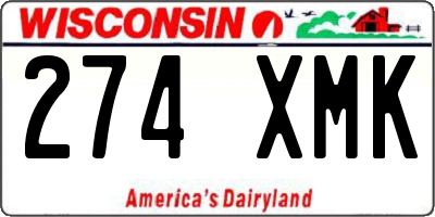 WI license plate 274XMK