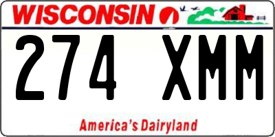 WI license plate 274XMM