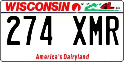 WI license plate 274XMR