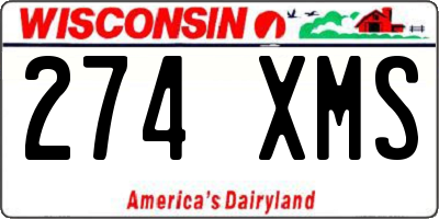 WI license plate 274XMS