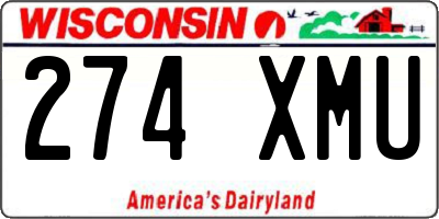 WI license plate 274XMU