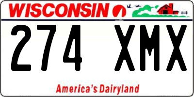 WI license plate 274XMX