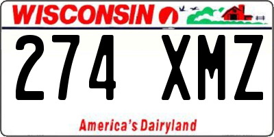 WI license plate 274XMZ