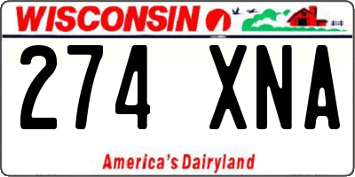 WI license plate 274XNA
