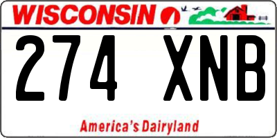 WI license plate 274XNB