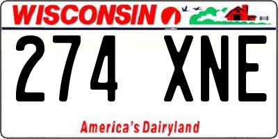 WI license plate 274XNE