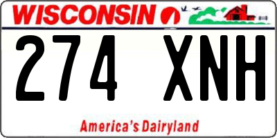 WI license plate 274XNH