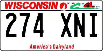 WI license plate 274XNI