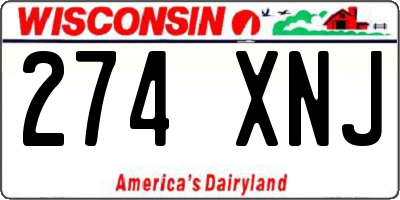 WI license plate 274XNJ
