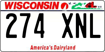 WI license plate 274XNL