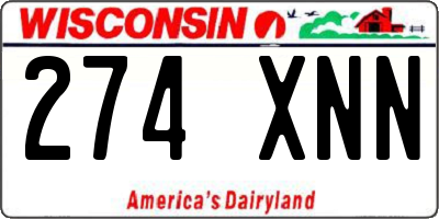 WI license plate 274XNN