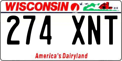 WI license plate 274XNT