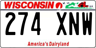 WI license plate 274XNW