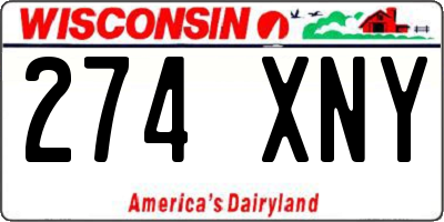 WI license plate 274XNY