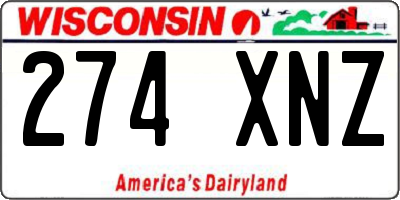 WI license plate 274XNZ