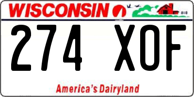 WI license plate 274XOF