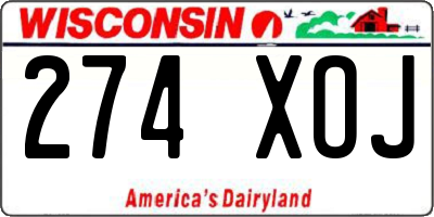 WI license plate 274XOJ