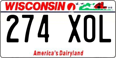 WI license plate 274XOL