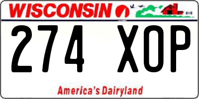 WI license plate 274XOP