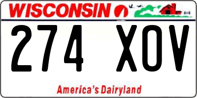 WI license plate 274XOV