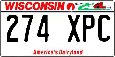 WI license plate 274XPC
